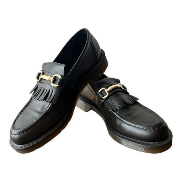 Dr. Martens Shoes - Doc Martens The Original Adrian Snaffle Smooth Black Leather Kiltie Loafers UK 7